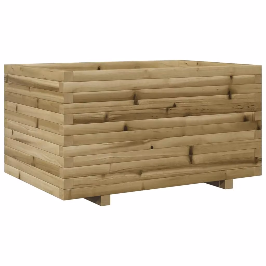 Berkfield Home Brown Impregnated Pine Wood Garden Planter W: 90 cm, D: 60 cm, H: 49.5 cm – 2