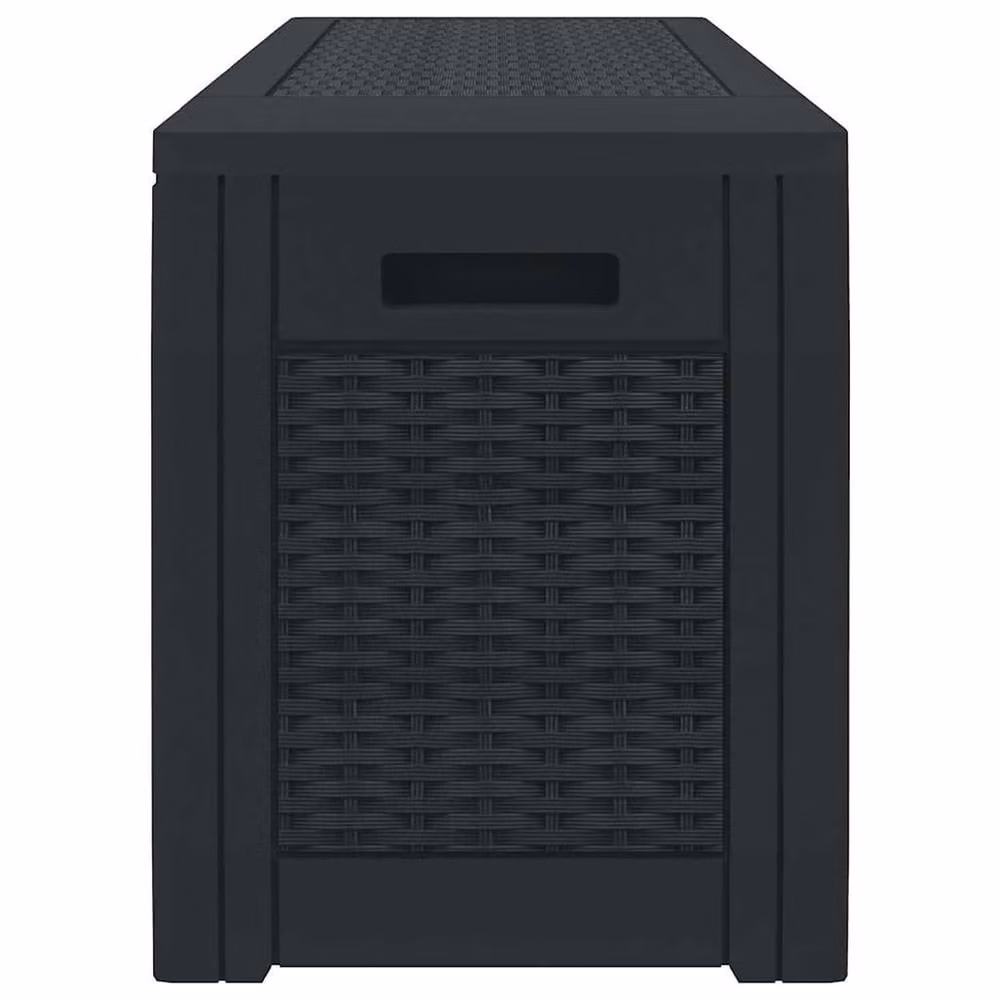 Berkfield Home Anthracite Garden Storage Box in Black Polypropylene W/D/H: 119 x 48 x 60 cm – 3
