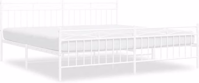 Berkfield Home Metal Bed Frame with Headboard and Footboard in White W/D/H: 193 x 203 cm – 1