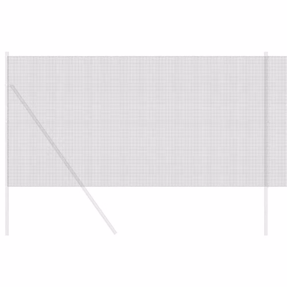 Berkfield Home PVC-Coated Steel Welded Wire Fence, Single-Bar Round, Grey, 1 x 100 m – 3