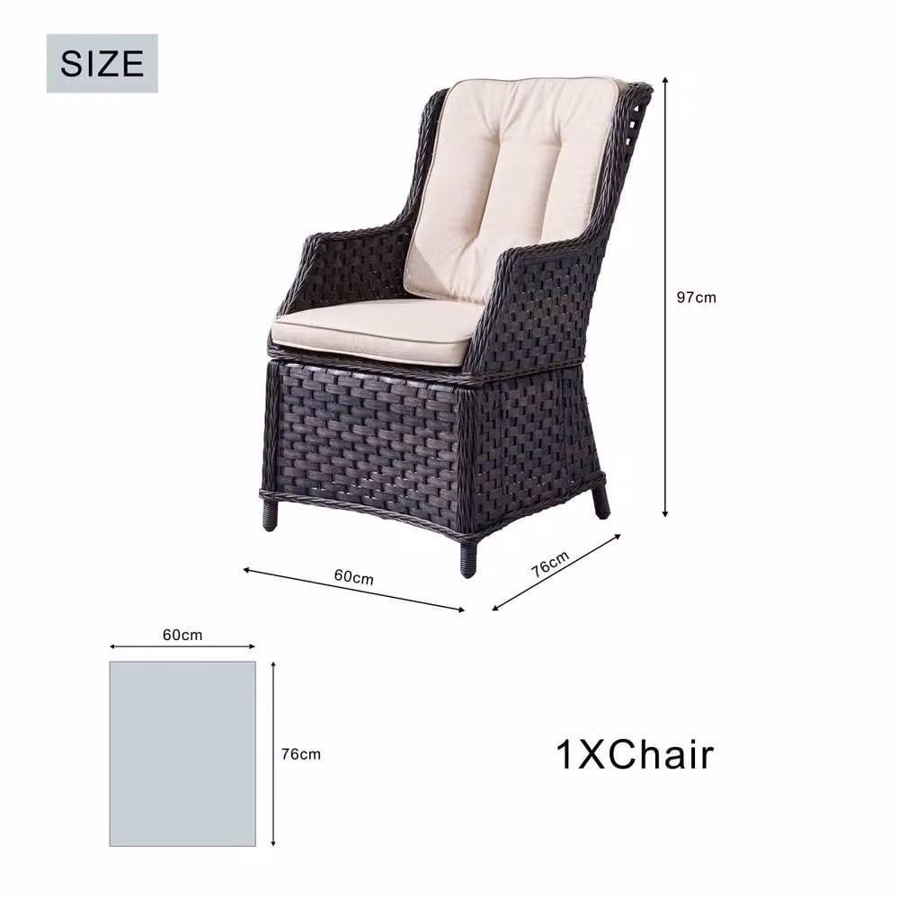 Direct Wicker 2-Piece Brown Aluminium Rattan Garden Chair Set – 2