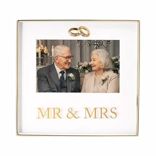 Happy Homewares Modern Square Metal and Glass Picture Frame in Gold, White or Black, W/H: 10 x 15 cm – 1