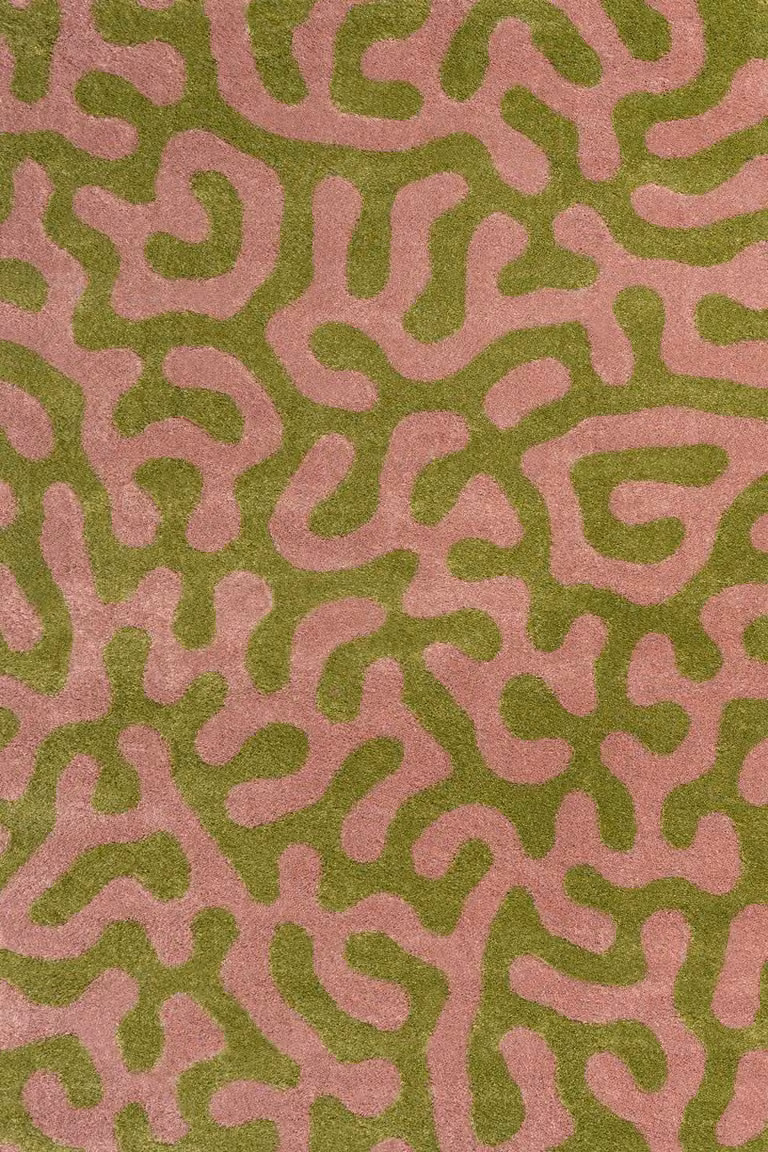 THE RUGS Joli Abstract Pattern Soft and Dense Pile Rug in Green and Multicolour, W: 120 cm, D: 170 cm
