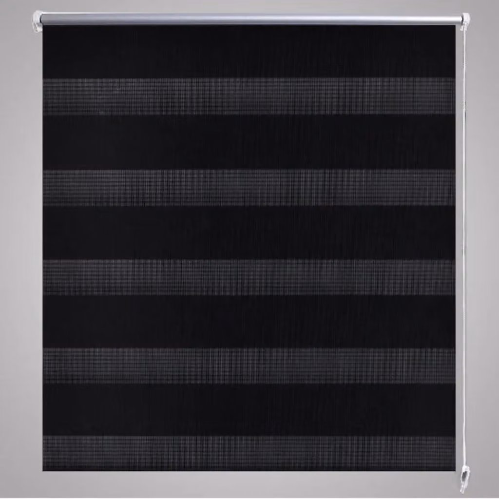 Berkfield Home Zebra Day and Night Blind in Black and White, W: 120 cm, H: 175 cm – 3