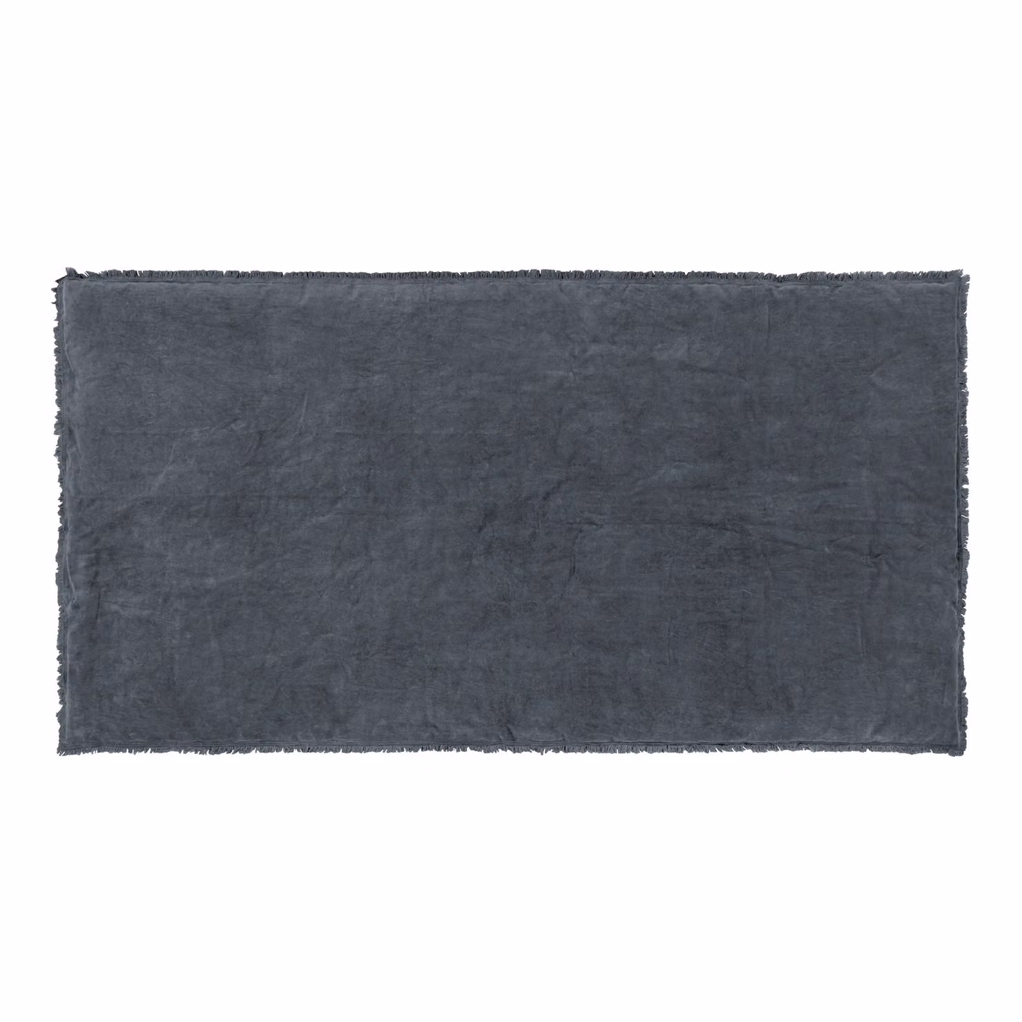 Yard Jaye Dark Blue Fringed Cotton Velvet Bedspread – 3