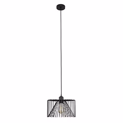 ValueLights Casco Black Industrial Metal Pendant Light with Cylinder Shade – 1