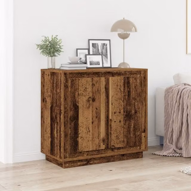 Berkfield Home Rustic Old Wood Sideboard in Brown, W/D/H: 80 x 34 x 75 cm – 1