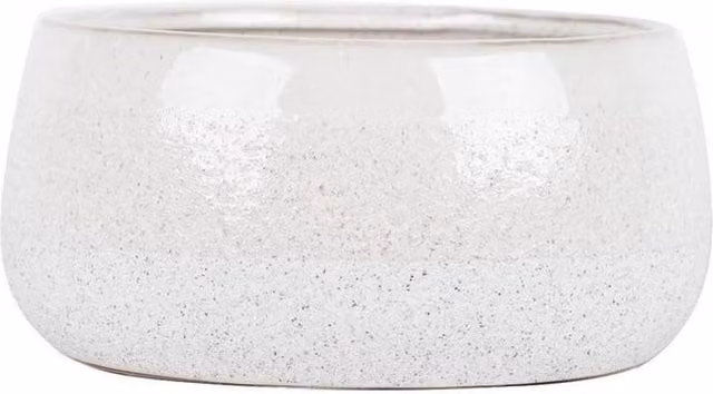 KDMD Hortus White Bordeaux Stoneware Ceramic Pot, H 13.5 cm x Dia 25.5 cm