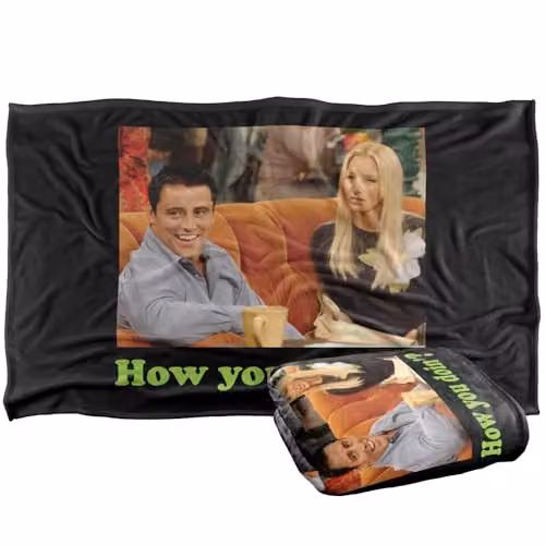 Warner Bros. Friends Joey How You Doin? Super Soft Fleece Throw Blanket, Multicolour, W: 91.44 cm x L: 147 cm – 1