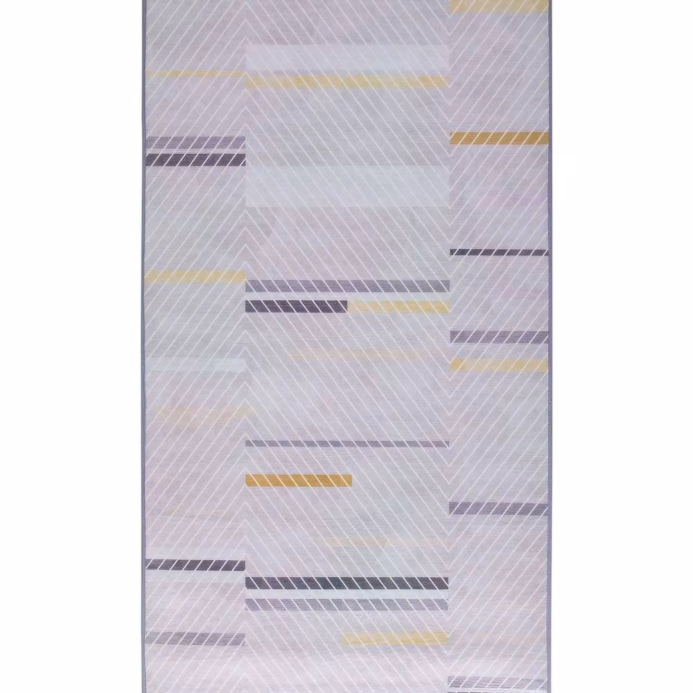 Wyld and Coco Grey and Yellow Abstract Polyester Rug, W: 80 cm, L: 150 cm – 2