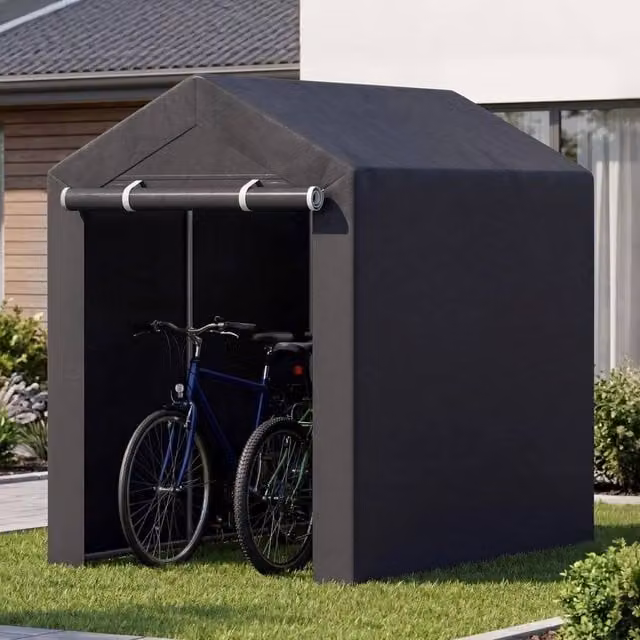 SPETLEK Pent Heavy-Duty Portable Garden Storage Shed in Black, W/D/H: 180 x 120 x 167 cm – 1