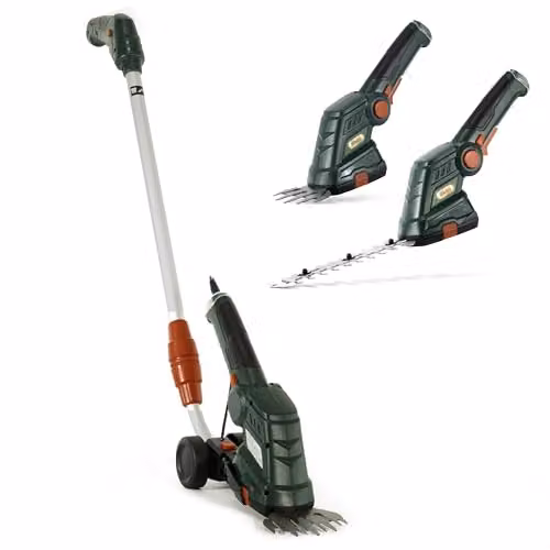 Webb 2-in-1 Cordless Grass Shear and Mini Hedge Trimmer with Telescopic Pole, 7.2V Green Garden Tool with Rechargeable Battery