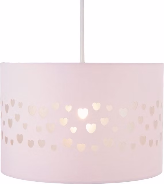 Litecraft Glow Hearts Pink Fabric Ceiling Light Shade