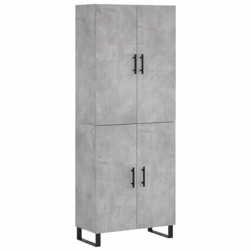 vidaXL Modern Highboard in Grey with MDF and Metal, W/D/H: 180 x 48.8 x 69.5 cm – 1