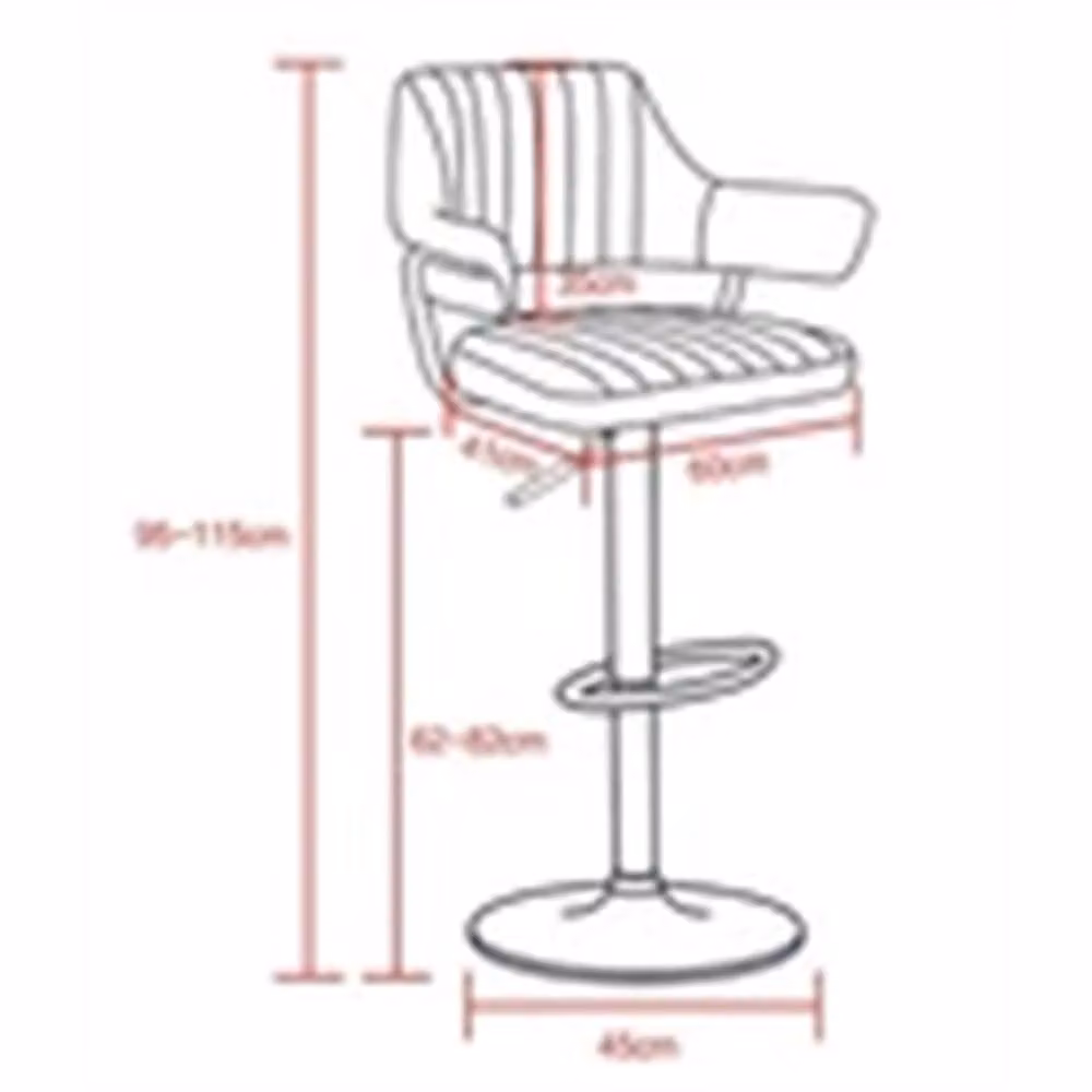 Nordara Black-2 X Plush Black Bar Stools with Faux Leather and Metal Design, Height: 100 cm – 2