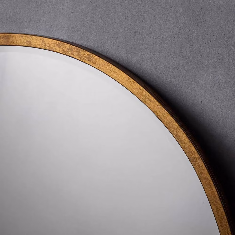 Agenzia 14 Antique Gold Round Metal Wall Mirror, Diameter: 80 cm – 2