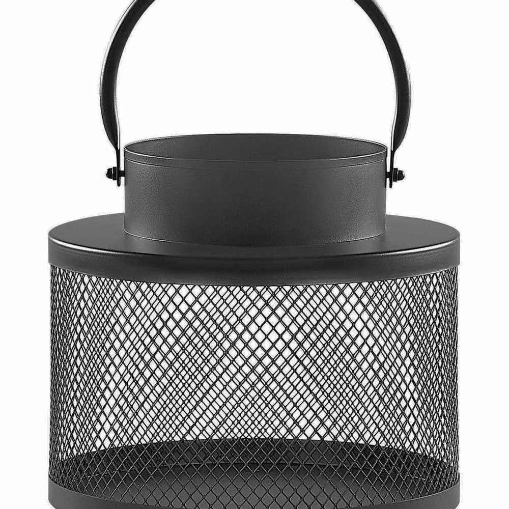Wyld and Coco Black Metal Pillar Candle Holder Lantern, Height: 24 cm – 2