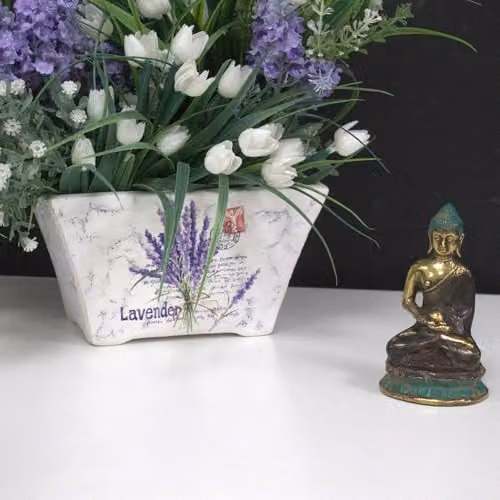 KDMD Mini Meditating Sitting Buddha Tabletop Ornament in Gold Metal – 4