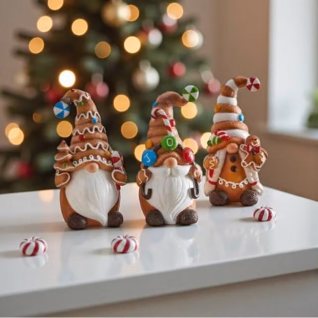 Garden Greatness 3 Pack Candy Theme Gingerbread Gonks in Red and Multicolour – 1