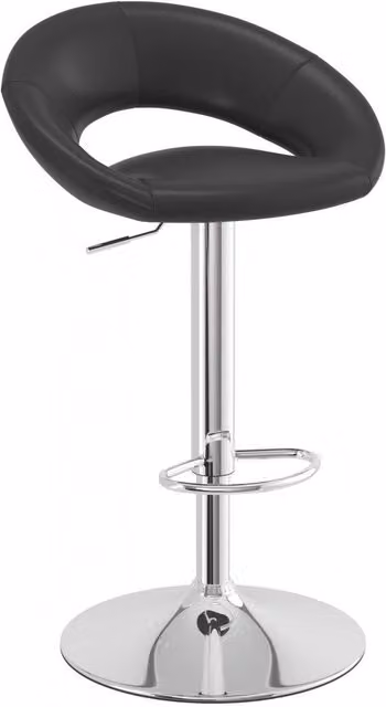 netfurniture Serene Height Adjustable Breakfast Bar Stool in Black Synthetic Leather