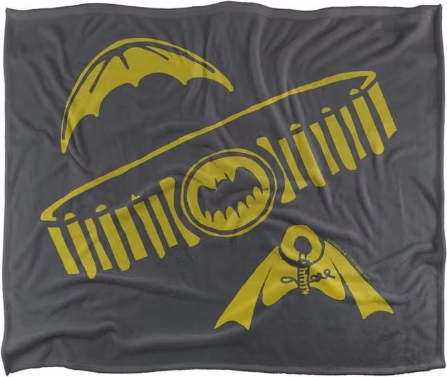 DC Comics Batman Lucius Fox Fleece Blanket, White, W: 152 cm, D: 127 cm – 1