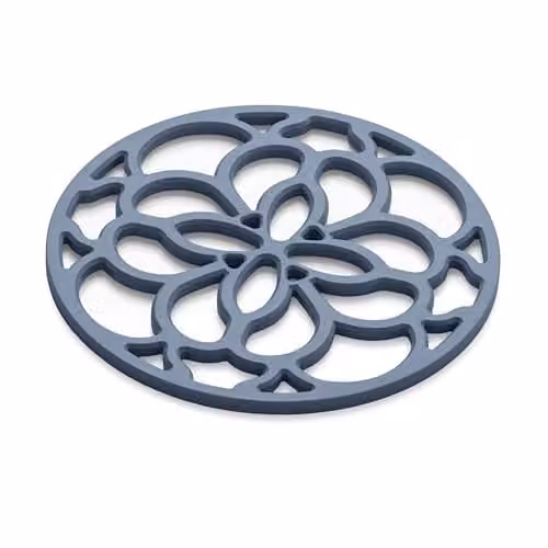 Zeal Silicone Round Heritage Design Trivet Mat in Provence Blue, Diameter: 13 cm