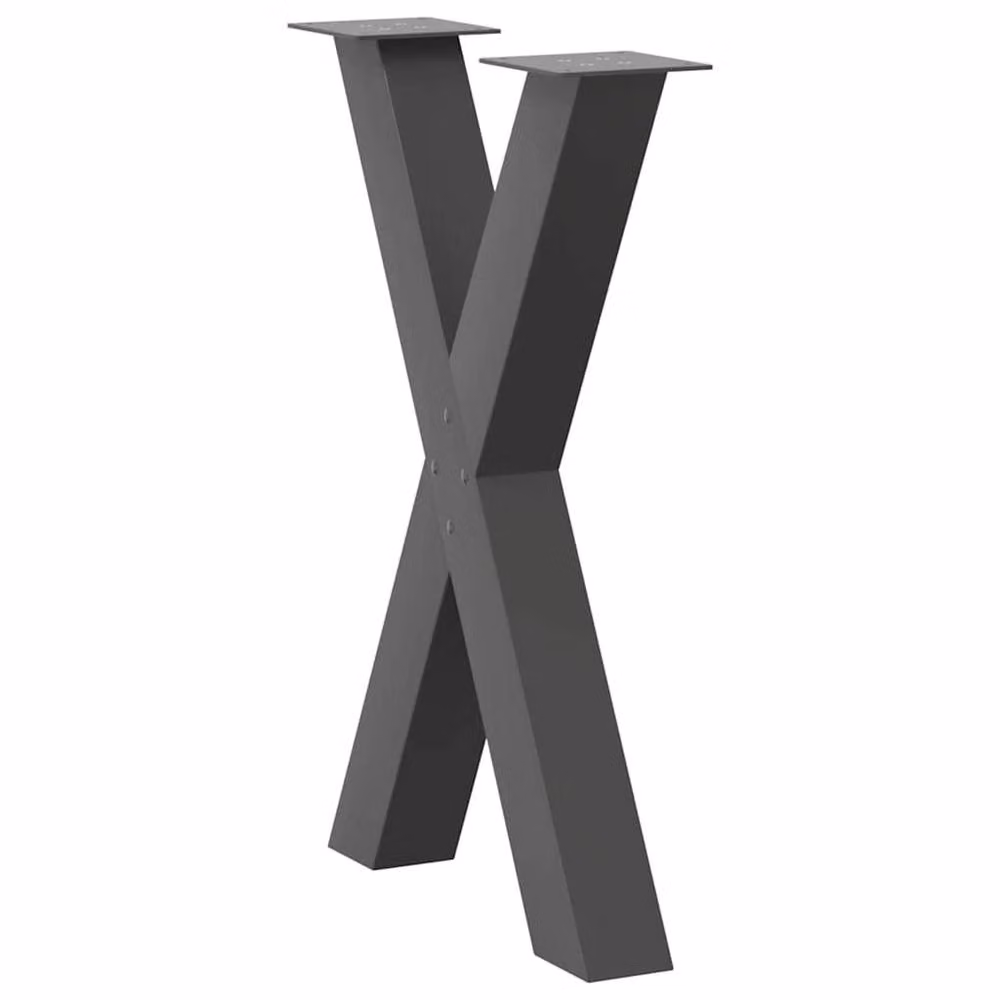 Berkfield Home X-Shaped Dining Table Legs, 2 Piece Steel Set in Anthracite Black, H: 72.5 cm x W: 60 cm – 3