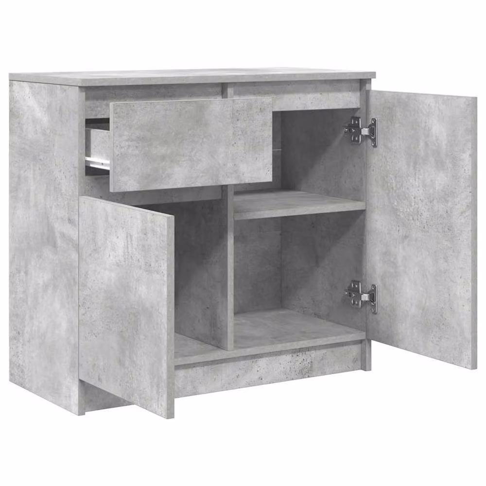 Berkfield Home Sideboard with Drawer in Concrete Grey, W/D/H: 71 x 35 x 65 cm – 2