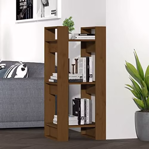 vidaXL Solid Wood Book Cabinet and Room Divider in Brown, W/D/H: 41 x 35 x 91 cm – 2