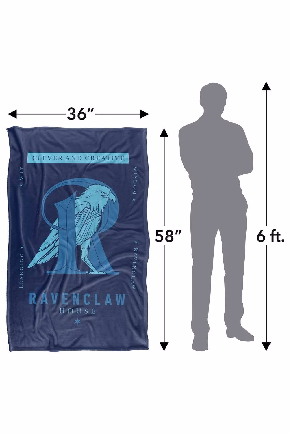 Warner Bros. Harry Potter Ravenclaw Super Soft Fleece Throw Blanket for Children, Blue, W: 127 cm x L: 152.4 cm – 8