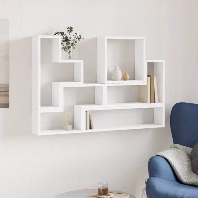 Berkfield Home Decorative Wall Shelf, White, W/D/H: 96 x 12 x 64 cm – 1