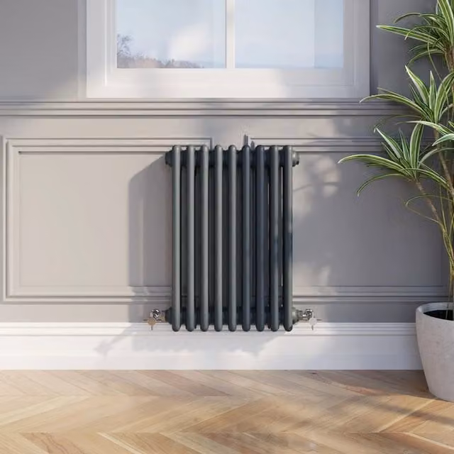 Temprazo Anthracite Steel Wall Mounted Radiator H: 119 cm, W: 30 cm, D: 10 cm