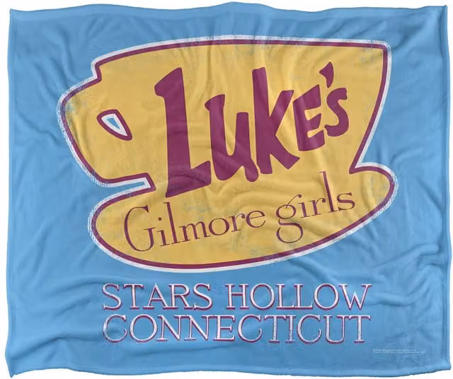 Warner Brothers Gilmore Girls Lukes Cafe Super Soft Silky Touch Throw Blanket in White – 1