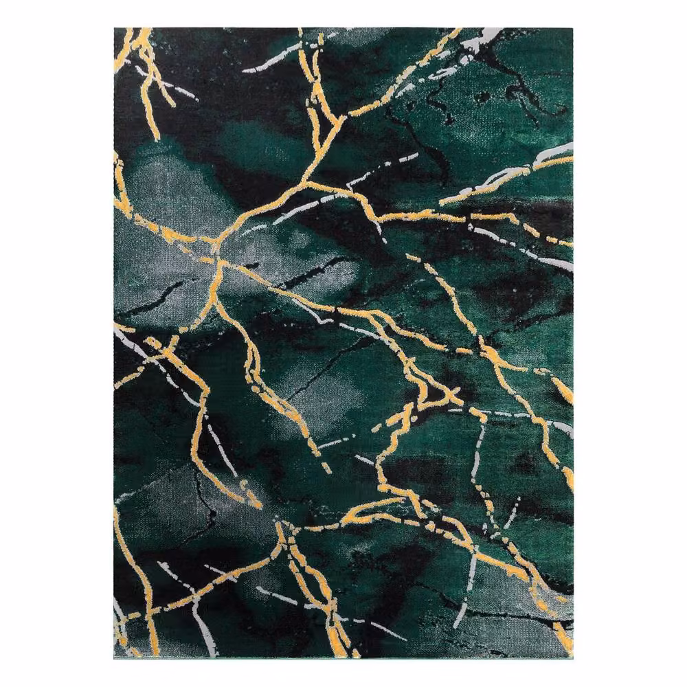 RugsX Emerald Green Glamour Rectangular Rug, W: 160 cm, D: 220 cm – 3