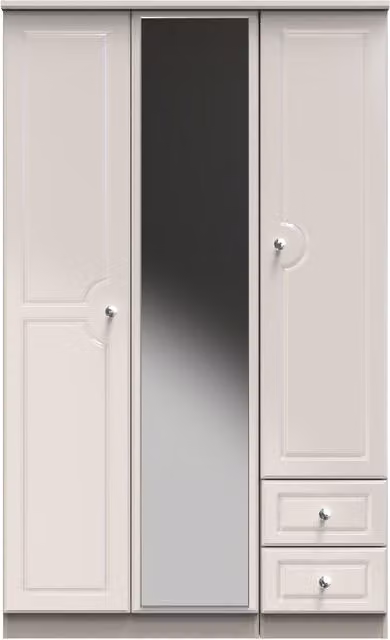 Ready Assembled 2 U Stratford Triple Mirror and Drawer Wardrobe in Taupe