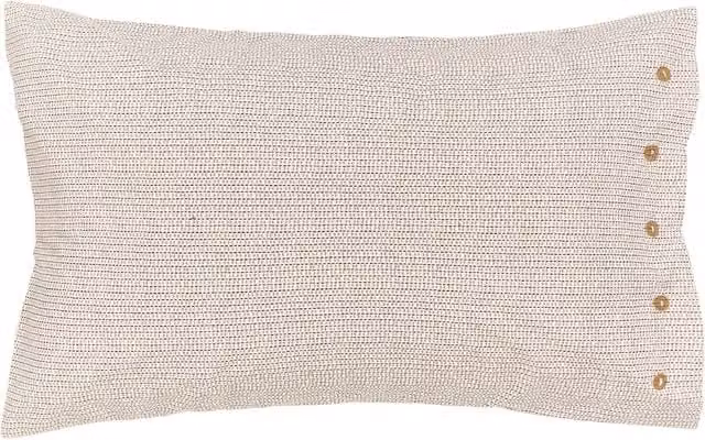 Bedeck of Belfast Harun Pair of Standard Cotton Percale Pillowcases, Anthracite and Beige