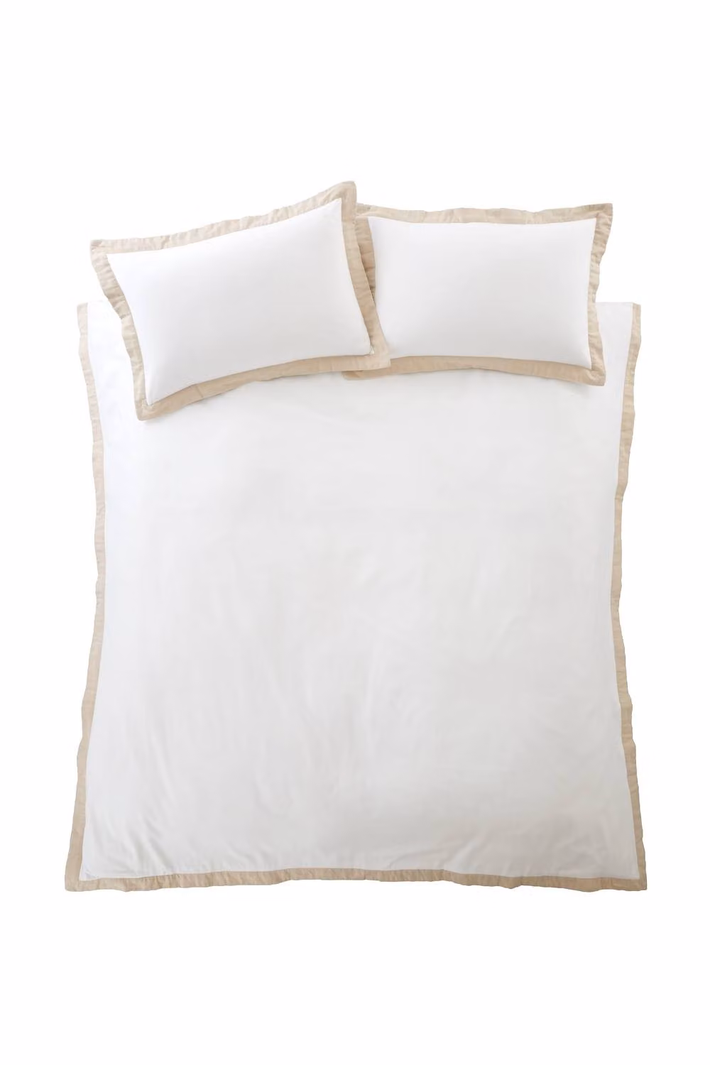 Bianca Brushed Tailored Cotton Flannelette Duvet Cover Set in Beige, W/D/H: 200 x 200 cm – 2