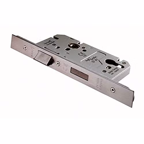 Loops Architectural DIN Euro Profile Sashlock with Square Forend in Satin Stainless Steel
