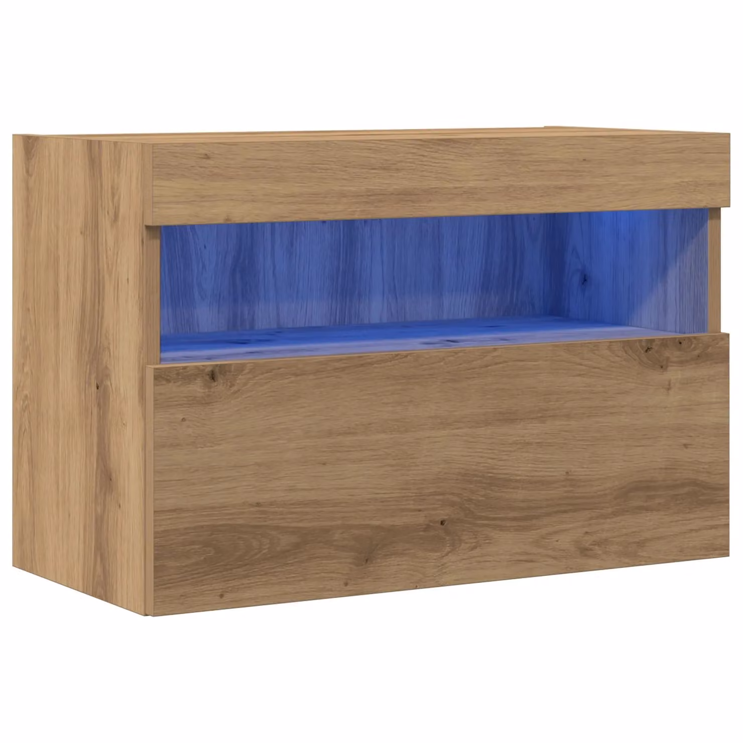 Berkfield Home Artisan Oak TV Wall Cabinet with Integrated LED Lights, Brown, W/D/H: 60 x 40 x 40 cm – 2