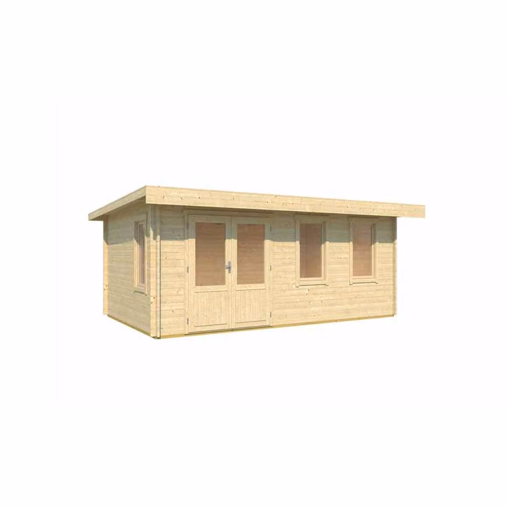 Lasita Maja Ltd Baruda 53 Log Cabin Garden Room and Home Office in Beige, W: 415 cm, D: 570 cm, H: 222.3 cm – 2