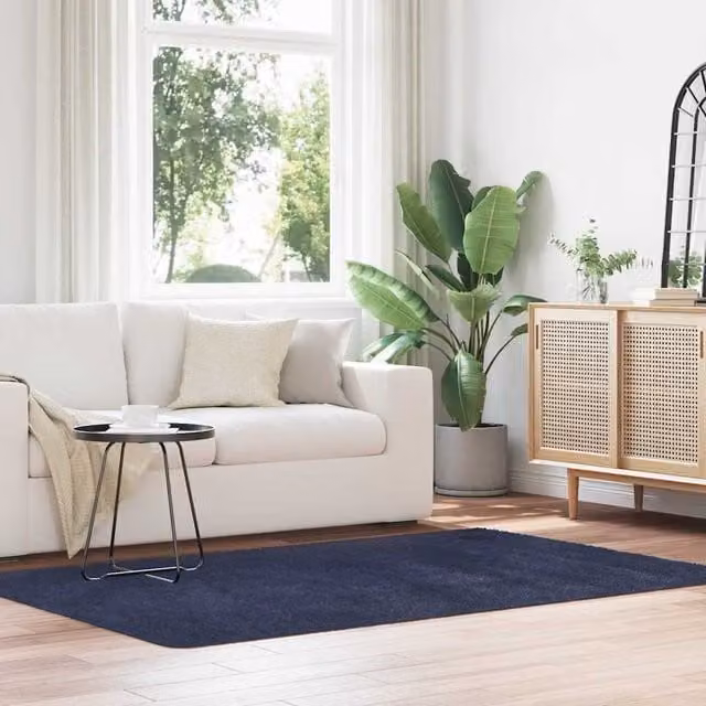 Berkfield Home NAVARRA Shaggy High Pile Rug, Blue, W: 130 cm x D: 200 cm