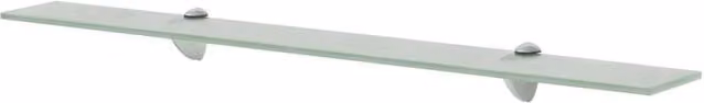 Berkfield Home Set of 2 Clear Glass Floating Shelves, W: 80 cm, D: 10 cm