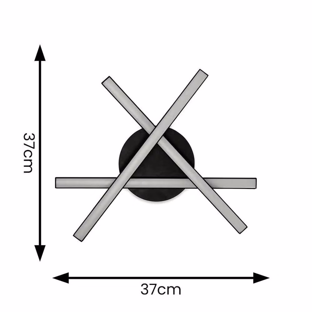 EONLION Crossover Black Integrated LED Ceiling and Wall Light Fitting, IP44 Waterproof, Adjustable Modern Design – 2