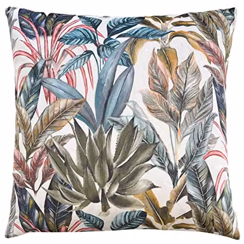 Riva Home Wylder Tropics Mogori Vendure Square Floral Polyester Filled Cushion, Multicolour