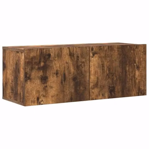 vidaXL 4 Piece Modern TV Cabinet Set in Brown Engineered Wood with Wall Cabinets and Lowboard – 4