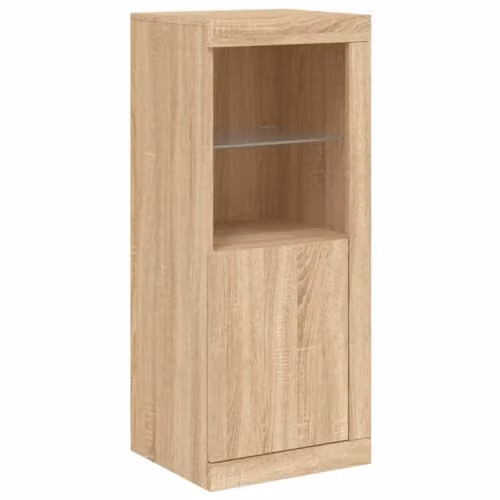 vidaXL Modern Sideboard with Integrated LED Lights in Sonoma Oak, W/D/H: 100 x 41 x 37 cm