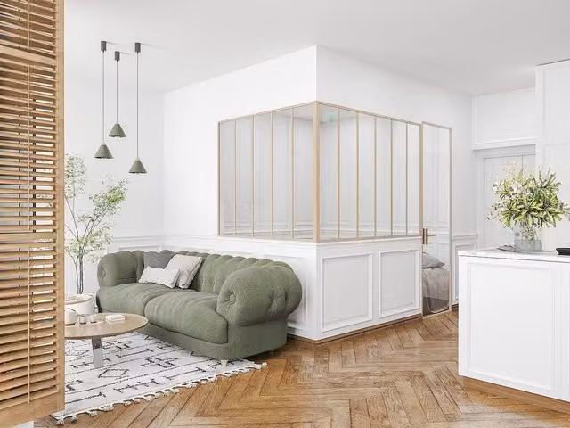 Vente-unique Modern Powder Coated Aluminium and Glass Corner Workshop Canopy in Light Oak, W: 180 cm x D: 152.2 cm x H: 130 cm