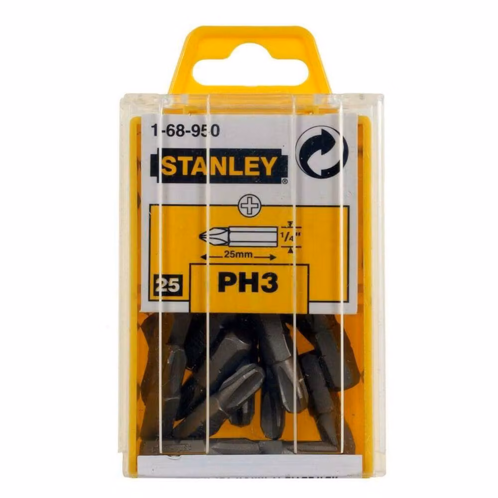 Stanley Silver Steel Phillips Head Screwdriver Bit Pack of 25 – 2