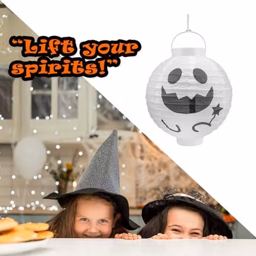 VFM e-Store Halloween Paper Lantern Pumpkin in White, 20cm – 8