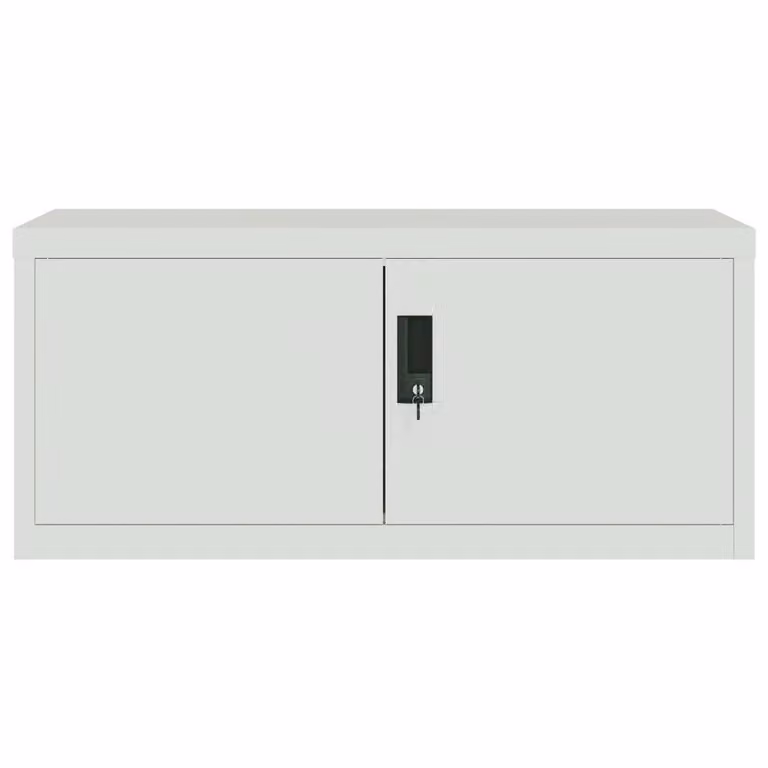 Berkfield Home Metal File Cabinet in Light Grey, W/D/H: 90 x 40 x 145 cm
